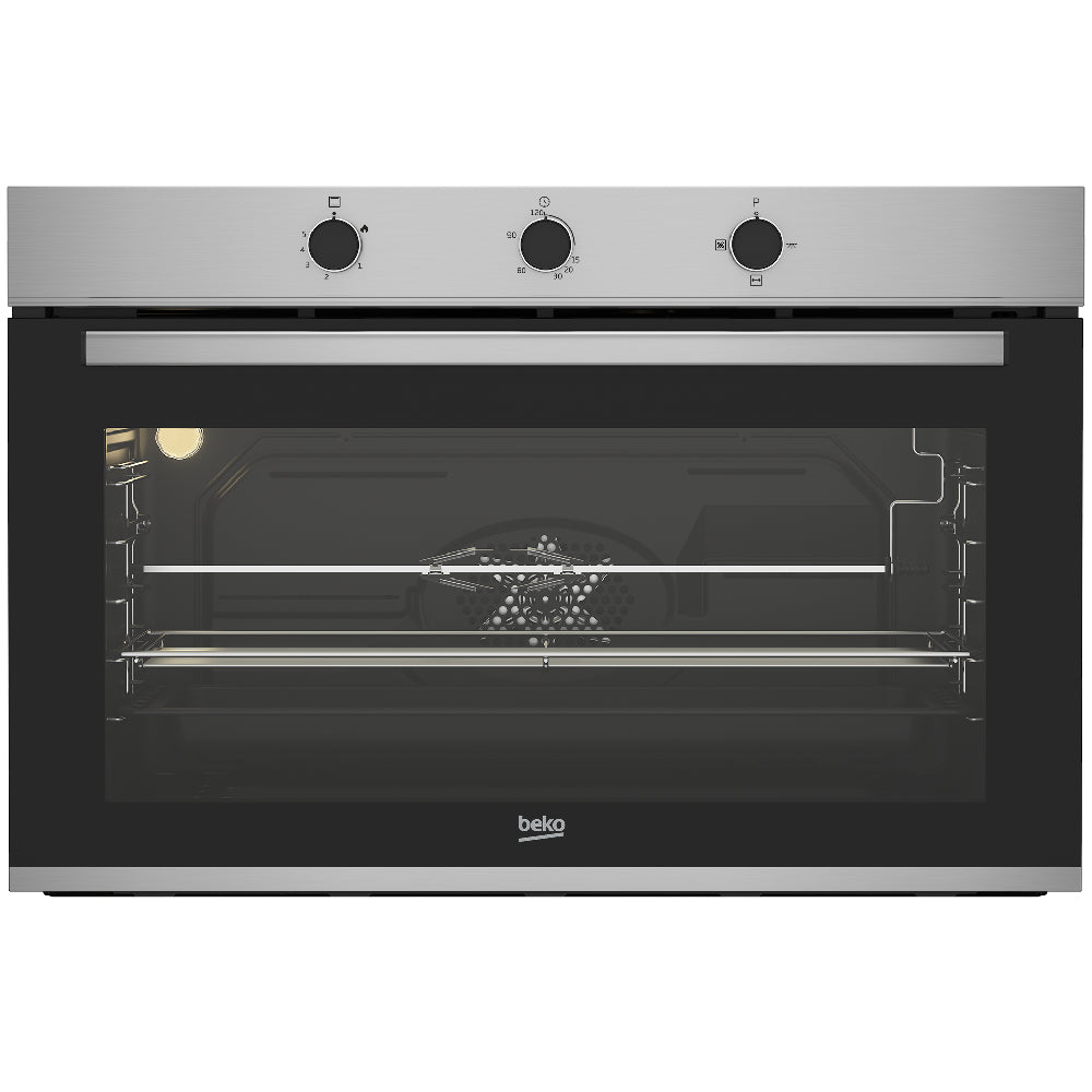 Beko Built-In Oven 90 Cm 90 Liter Black x Silver BBWHT12104XS. Beko Built-In Oven 90 Cm 90 Liter Black x Silver BBWHT12104XS.